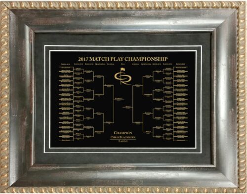 Framed Etched Match Play Bracket