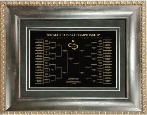 Framed Etched Match Play Bracket