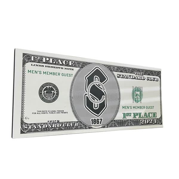 Wooden Dollar Bill Award Heritage CAA