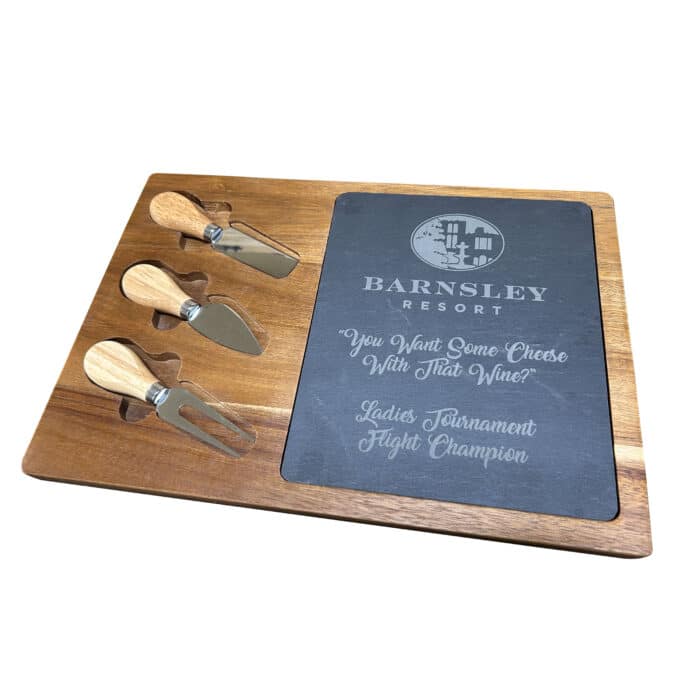 Slate Cutting Board with Utenstils