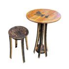 Whiskey Barrel Table and Chairs