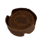 Full-Grain Leather Coaster Sets of 4 with Holder